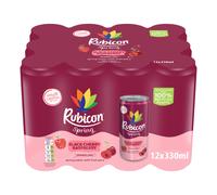 Rubicon Spring 12 Pack Black Cherry Raspberry, Sparkling Spring Water with Real Fruit Juice & Natural Flavours, , Only 9 Calories - 12 x 330ml