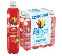 Rubicon Spring 12 Pack Strawberry Kiwi, Sparkling Spring Water with Real Fruit Juice & Natural Flavours, Only 12 Calories - 12 x 500ml Multipack Bottles