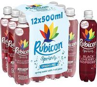 Rubicon Spring Black Cherry Raspberry Flavoured Sparkling Spring Water 500 ml (Pack of 12)
