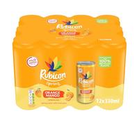 Rubicon Spring Orange Mango Sparkling Flavoured Water, 12 Pack, 330ml Cans