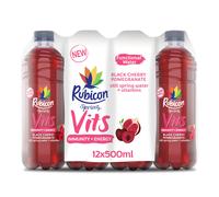 Rubicon Spring Vits Black Cherry Pomegranate Still Vitamin Water - 15 Calories per bottle for healthy hydration - Drinks Multipack 12 x 500ml Bottles