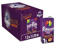 Rubicon Still Deluxe Passion Fruit Juice - Made with Real Handpicked Passion Fruit - Bold and Intense Tropical Juice Drink - Multipack Fruit Juice Cartons - 12x1L