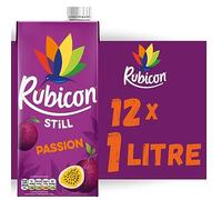 Rubicon Still Passion Fruit Juice - Made with Real Handpicked Passion Fruit - Bold and Intense Tropical Juice Drink - Multipack Fruit Juice Cartons - 12x1L