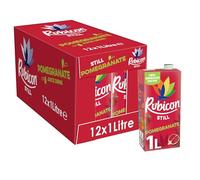 Rubicon Still Pomegranate Juice - Made with Real Handpicked Fruit Pomegranate - Bold and Intense Tropical Juice Drink - Multipack Fruit Juice Cartons - 12x1L