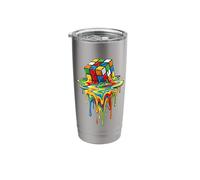 Rubic's Magic Melting Cube Liquid Game, Vintage Stainless Steel Insulated Tumbler