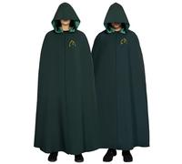 Rubie's 1001084S-M000 The Traitors Full Length Hooded Cloak Adult Fancy Dress, Men, Women, Green, L-LX Halloween