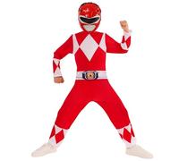 Rubies 1001408M000 Mighty Morphin Red Ranger Power Kids Fancy Dress, 9-10