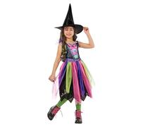 Rubies 1001676XXS000 Bright-Night Witch Kids Fancy Dress, Girls, Multicoloured, 3-4 Years Halloween