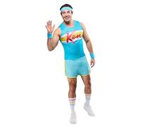 Rubies 1001822-M Exercise Ken Adult Costume, Blue, Pink, Yellow, Medium