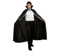 Rubies 15005_NS Full-Length Fabric Costume Cape Generic Adult, Solid, Black, One Size