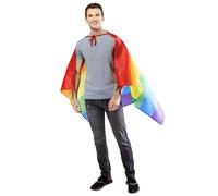 Rubies 203039NS000 Pride Rainbow Cape Adult Fancy Dress, Men,Women, Multi, One Size Halloween Halloween
