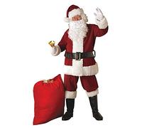 Rubies 23371 Regal Santa Suit with Gloves Adult Sized Costume, Crimson Red, XL