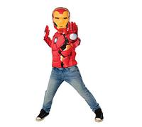 Rubies 40228 Official Marvel Muscular Chest Iron Man Costume with Accessories, Kids, Medium Avengers, Solid, Yellow, Red, One Size