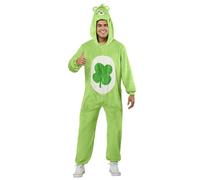 Rubies 703067S-M000 Carebears Good Luck Bear Comfy-wear Hooded Costume Jumpsuit Care Adult Sized, Men, Women, Multi, S-M Halloween Halloween