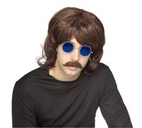 Rubies 70s Shag Brown Wig for Adults Retro 1970s Fancy Dress Costume | Perfect for 1970s themed parties, stag dos or adding a retro touch to your fancy dress look