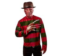 Rubies 881563 Nightmare on Elm St Freddy Krueger Costume Shirt With Mask Street Adult Sized, Shown, Standard