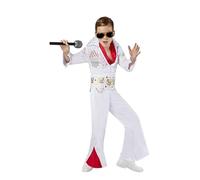 Rubie's 883481S000 Elvis Deluxe Child Costume Kids Fancy Dress, Boys, Blue/Red, 5-6 Years Halloween Halloween
