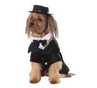 Rubies 885933X Official Pet Dog Dapper Suit Costume, Black/White, X-Large Halloween Halloween