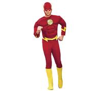 Rubie's 888079 Official The Flash Costume Deluxe with Muscle Chest Costume, Adul