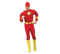 Rubies 888079 Official The Flash Costume Deluxe with Muscle Chest Costume, Adult's, X-Large Halloween