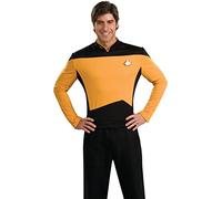 Rubies 888980S LT Operations Deluxe Uniform Star Trek Adult Fancy Dress, Men, Black,Gold, S Halloween Halloween