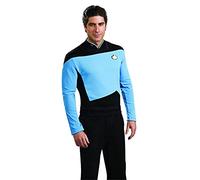 Rubies 888981_L Star Trek the Next Generation Deluxe Science Officer Costume Shirt Adult Top, Black/Blue, Large