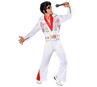 Rubies 889050XL000 Deluxe ostume Elvis Presley Adult Fancy Dress, Men, White, X Large Chest 44"-46" Halloween Halloween