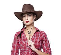 Rubies Adult Brown Sheriff Hat, Cowbow or Cowgirl Hat with Sheriff Plaque on Front, Original, Ideal for Halloween, Christmas, Carnival and Birthdays.