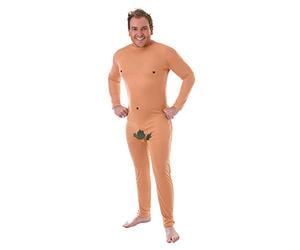 Rubies Adult Naked Man All-In-One Jumpsuit Costume for Stag or Hen Party | Features a playful leaf motif on the front, making it a hilarious choice for stag dos, hen parties and fancy dress events