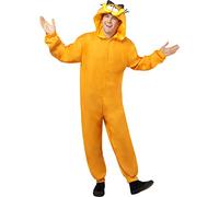 Rubies Adult One-Piece Hooded Garfield Jumpsuit Costume, As Shown, As Shown, L/X-L