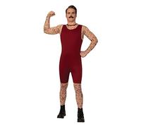 Rubies Adult Red Tattooed Jumpsuit Costume, Standard (1 Pc.) - Bold & Stylish Design, Perfect for Halloween, Cosplay, & Themed Parties Halloween, World Book Day