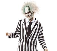 Adult Official BEETLEJUICE WIG Halloween Scary Horror Grey Beetle Juice Science