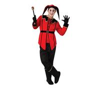 Evil Court Jester Costume Halloween Circus Clown Adult Mens Fancy Dress Outfit