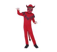 Rubie's Boys Girls Devil Costume Jumpsuit with Tail and Hat with Horns, Demons, Devil, Devil for Cosplay and Party