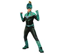 Deluxe Captain Marvel Kree Suit Girls Fancy Dress Superhero Comic Kids Costume