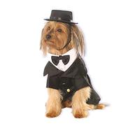 Rubies Dapper Pet Costume dog jacket with bow tie and hat black white S to XL