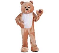 Rubies F67324 Adult Deluxe Plush Honey Bear Mascot Costume, Cartoon, Tan, One size