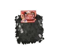 Rubies Flapper Handbag 1920s Costume Accessory Black Sequin Adult | Sparkling black sequins add vintage glamour, perfect for 1920s themed parties, fancy dress or a stylish hen do