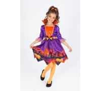 Rubies Girls Cute Vampire Costume Printed Stand Collar Dress Vampire Twilight Official Licensed Party Cosplay Halloween