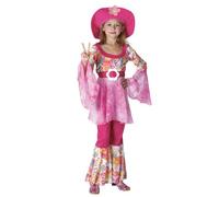 Rubies Girl's Floral Pink Hippy Diva Costume Set (Small Size) - Vibrant Design, Perfect for 70's Themed Parties, Fetivals, Dress-Up, & More Halloween Halloween