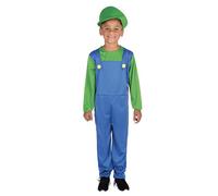 Rubies 301746XS000 Plumber Kids Fancy Dress, Boys, Girls, Green/Blue, 5-6 Years Halloween Halloween