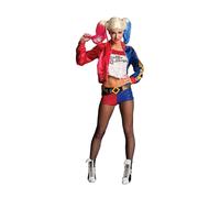 Rubie's Official Harley Quinn Ladies Fancy Dress Halloween Suicide Squad Womens Villain Costume, M, Multi