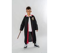 Rubies Harry Potter kids costume kit with robe, wand and glasses, black red | Includes a hooded robe with secure clasp, plus wand and novelty glasses for magical dress up fun
