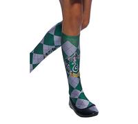 Rubies Harry Potter Slytherin Kids Knee High Socks Green and Grey