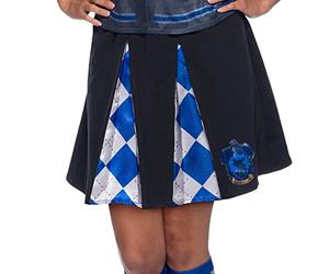 Rubies Harry Potter Slytherin Student Kids Pleated Skirt Costume Black Green