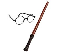 Rubies Harry Potter wand and glasses kit for kids costume accessory | Includes round black-framed novelty glasses and a brown wizard wand for magical dress up fun