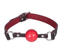 Rubies In The Dark Black & Red Leather Silicone Ball Gag