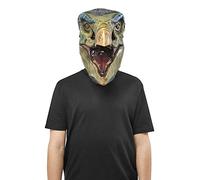 Rubies Jurassic World Therizinosaurus kids half face dinosaur mask green | Elastic strap ensures a secure fit for active adventures at Halloween, Book Day or dinosaur themed parties