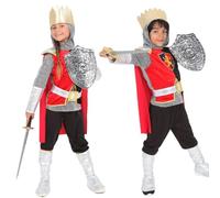 RUBIE'S Knight Costume - Size 3-10 Years - Complete Costume with Top, Trousers, Sword and Shield, Crown and Shoe - Perfect Costume for Carnival, Birthday