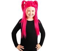 Rubies KPop Demon Hunters girls hot pink double ponytail wig 55cm